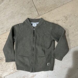 Zara Gray Knit Sweater Casual Structured Design